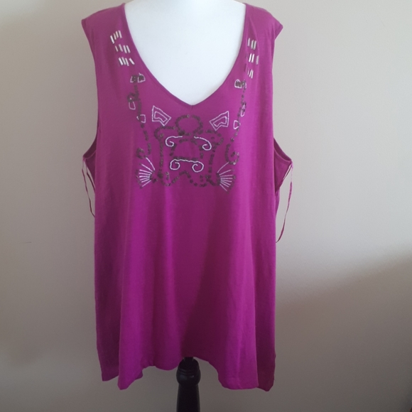 Cable & Gauge Women 3X Sleeveless Top - Picture 1 of 6
